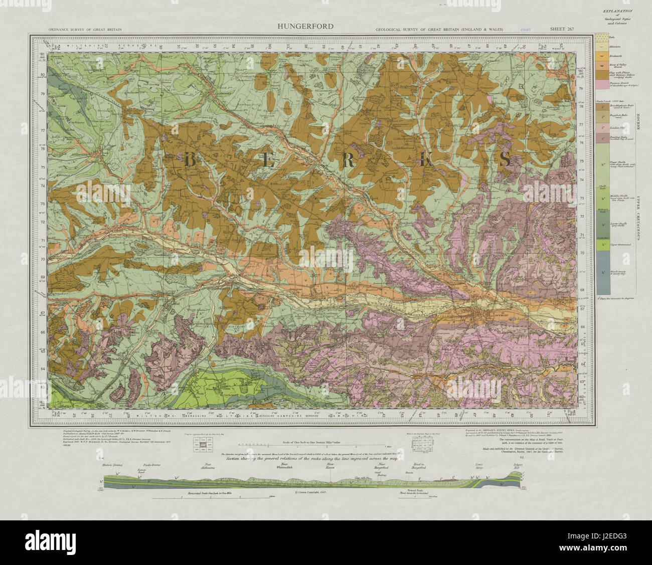 Hungerford geological survey sheet 267 North Wessex Downs Newbury 1971