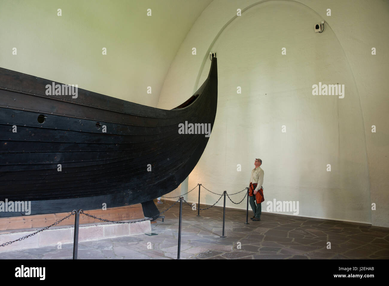 Norway, Oslo, The Viking Ship Museum. The Gokstad Ship, oak Viking ship