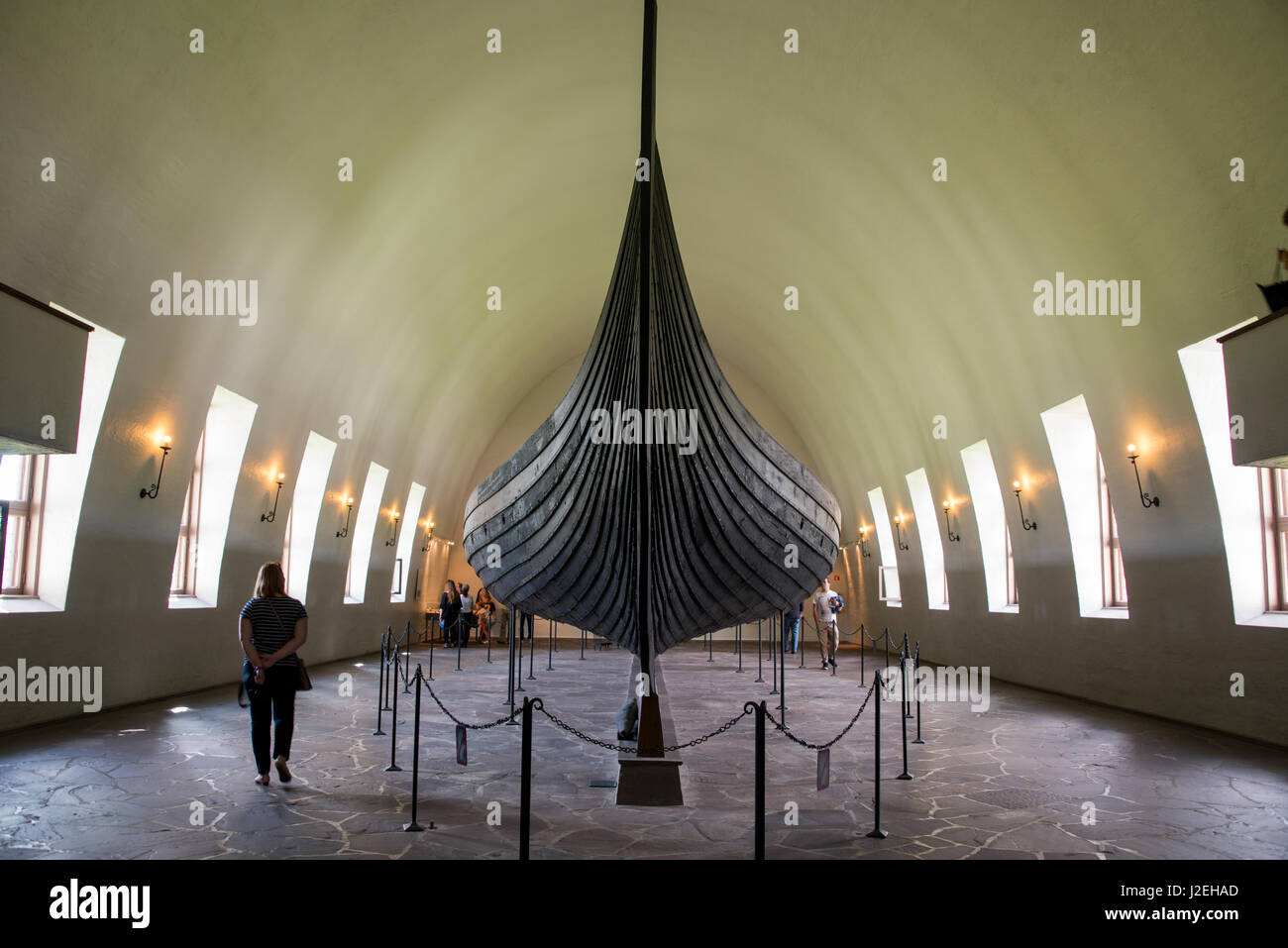 Norway, Oslo, The Viking Ship Museum. The Gokstad Ship, oak Viking ship