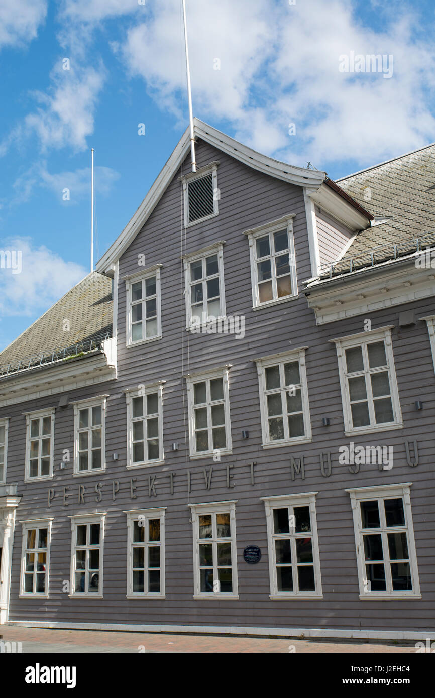 Norway, Tromso. Perspektivet Museum housed in a historic 1838 wooden