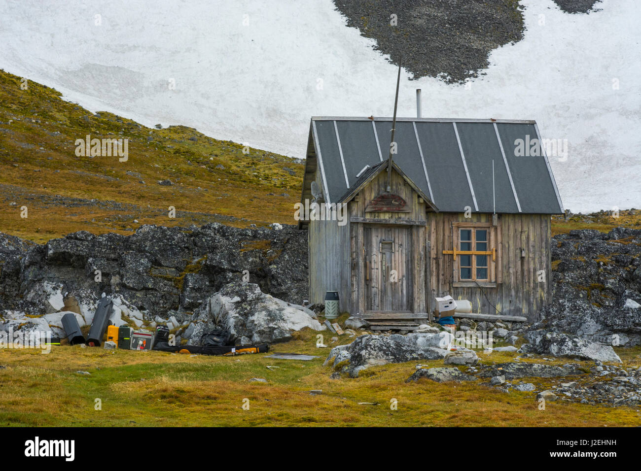 Norway. Svalbard. Bellsund. Camp Millar. Miners cabin Stock Photo Alamy