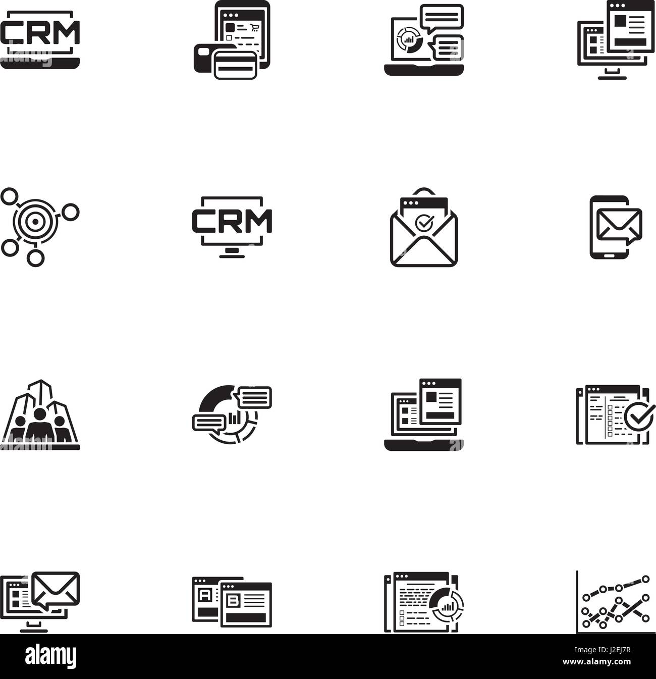 Set of Business and Marketing Flat icons Stock Vector Image & Art - Alamy