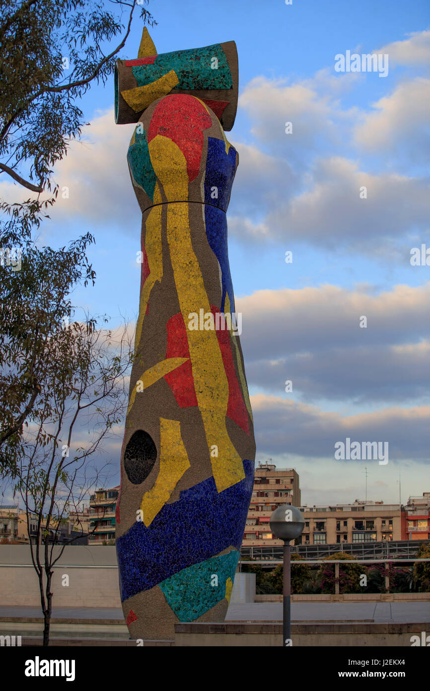 The Woman and Bird statue by Barcelona local Joan Miro in Barcelona ...