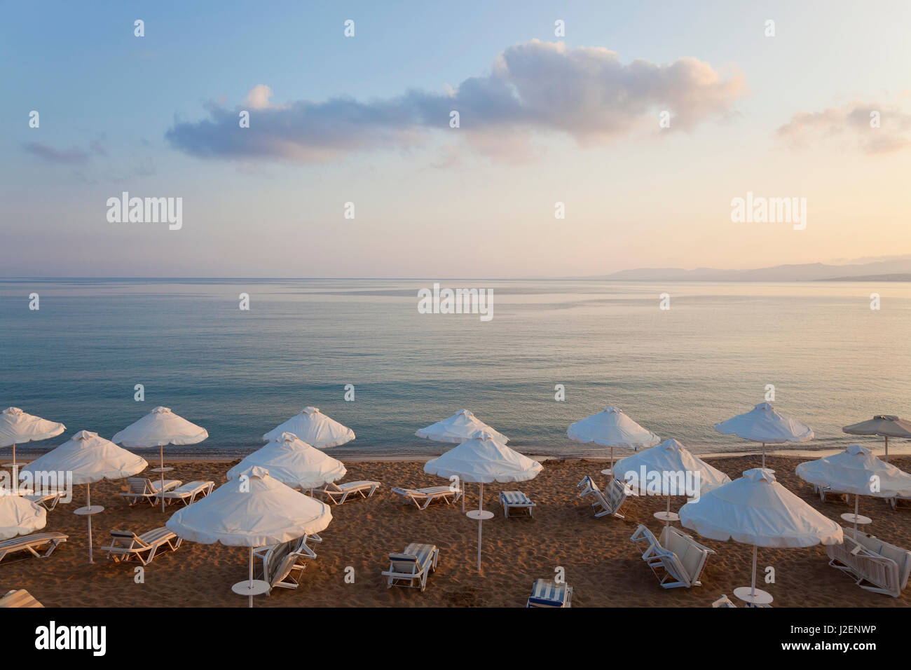 Beach at Pefkos, near Lindos, Lardos Bay, Rhodes, Greece Stock Photo