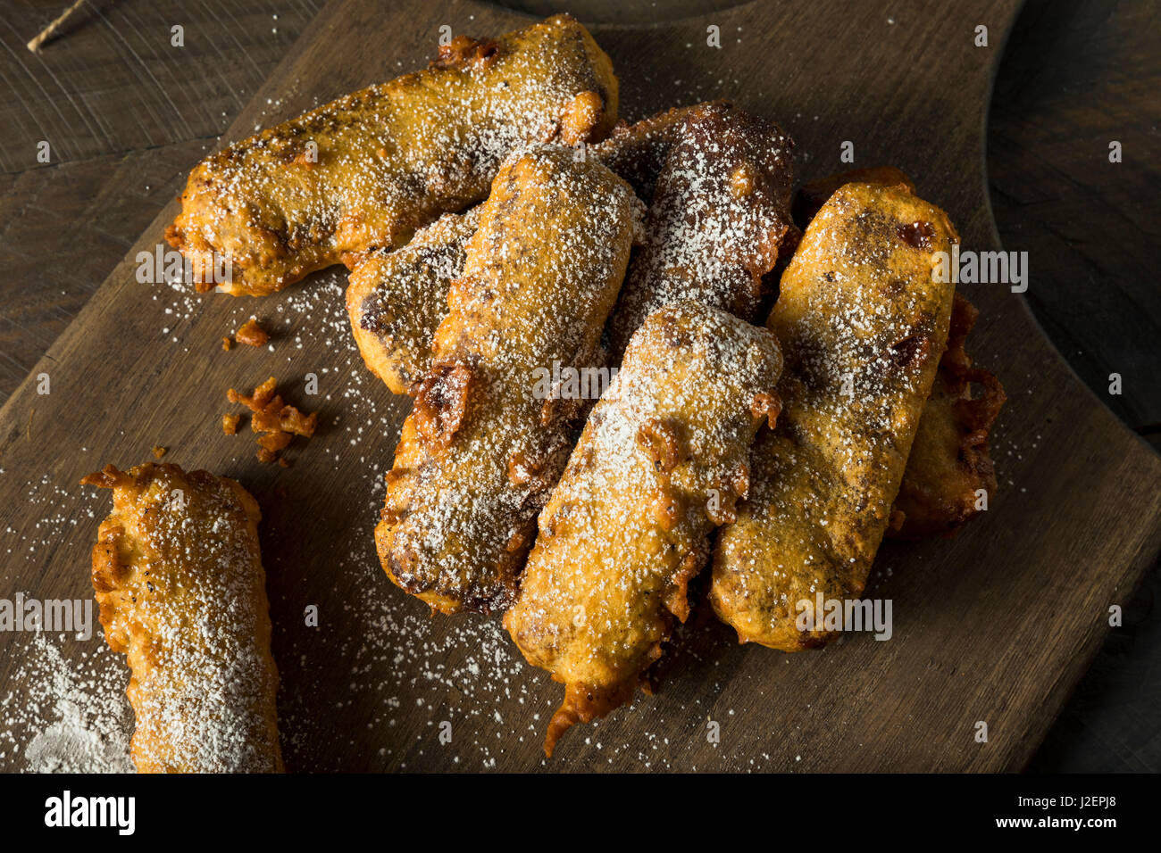 Homemade Deep Fried Candy Bar with Powdered Sugar Stock Photo Alamy