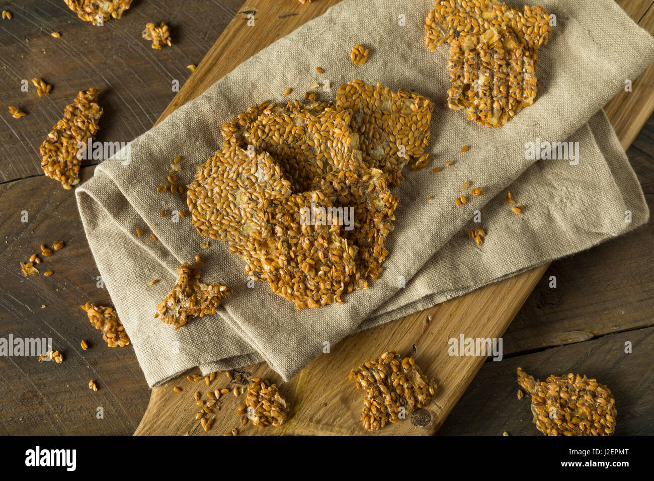 Healthy Homemade Flax Seed Crackers with Nuts Stock Photo Alamy