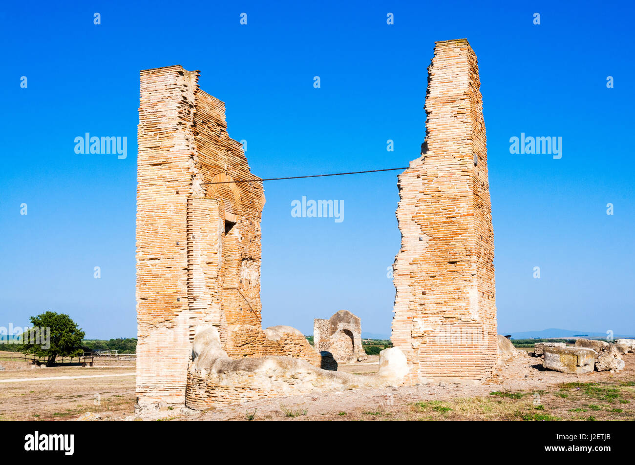 Thermal complex, Naturalistic archaeological park of Vulci, Etruscan City, Montalto di Castro, Province of Viterbo, Latium, Italy Stock Photo