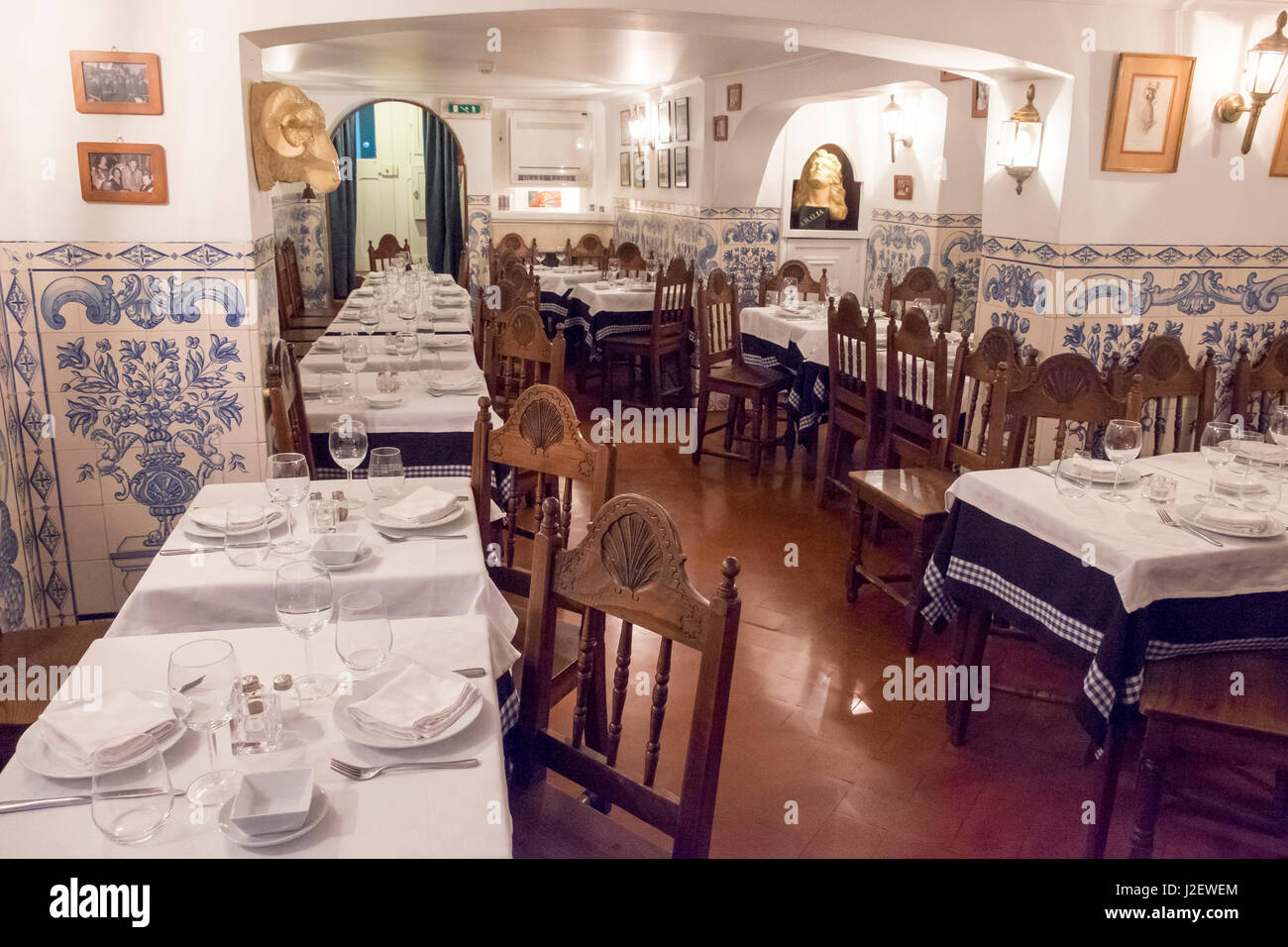 Portugal, Lisbon. Fado Parreirinha de Alfama Restaurant. Lisbon's oldest Fado restaurant. (Editorial Use Only) Stock Photo