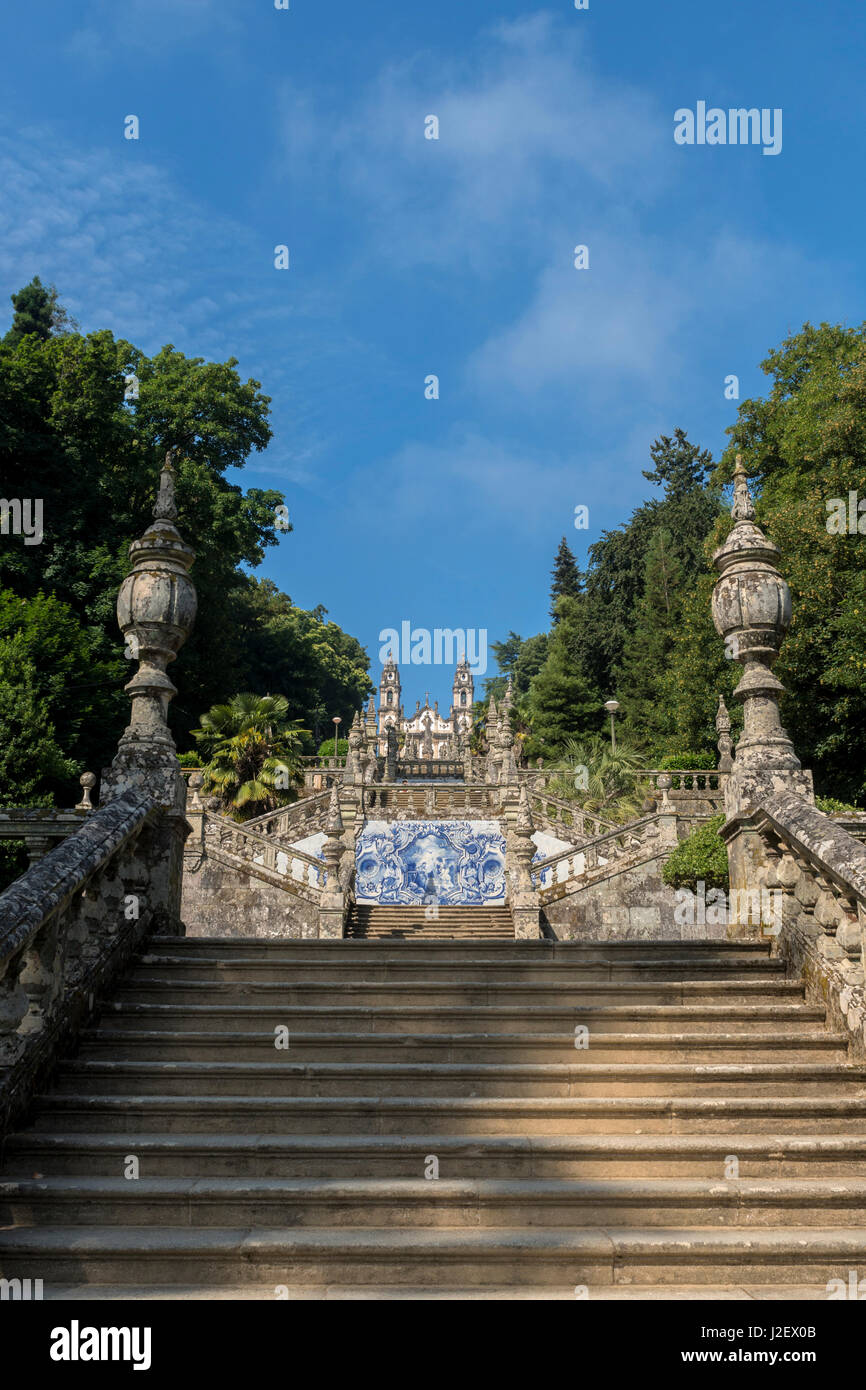 Lamego, Portugal, Shrine of Our Lady of Remedies steps Stock Photo