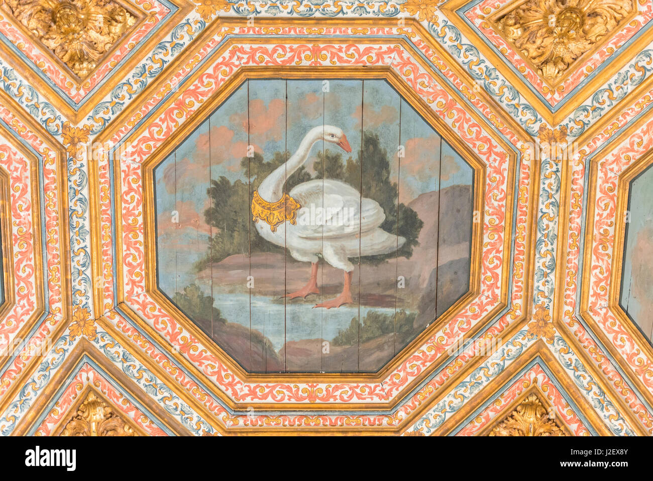 Portugal Sintra Sintra National Palace Swan Hall Ceiling Large