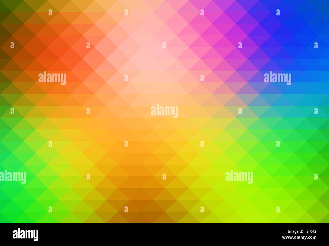 Pink green blue abstract geometric background with rows of triangles ...