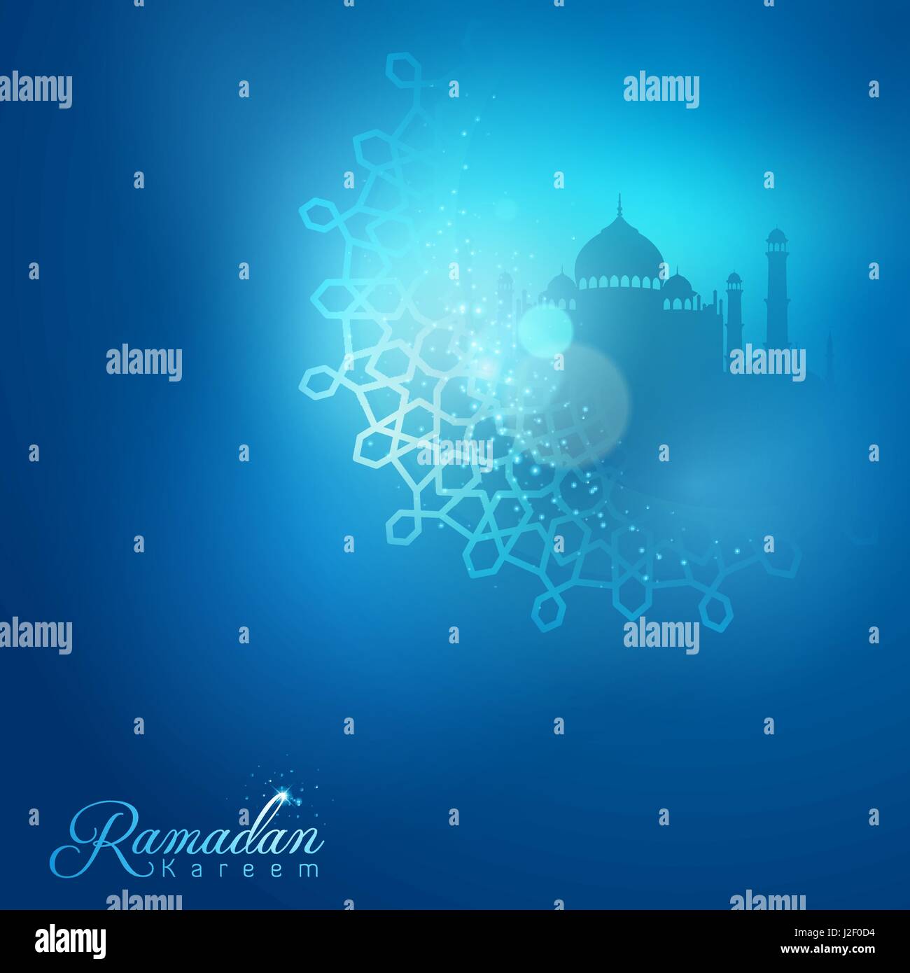 Ramadan Kareem greeting card template islamic crescent icon Stock ...