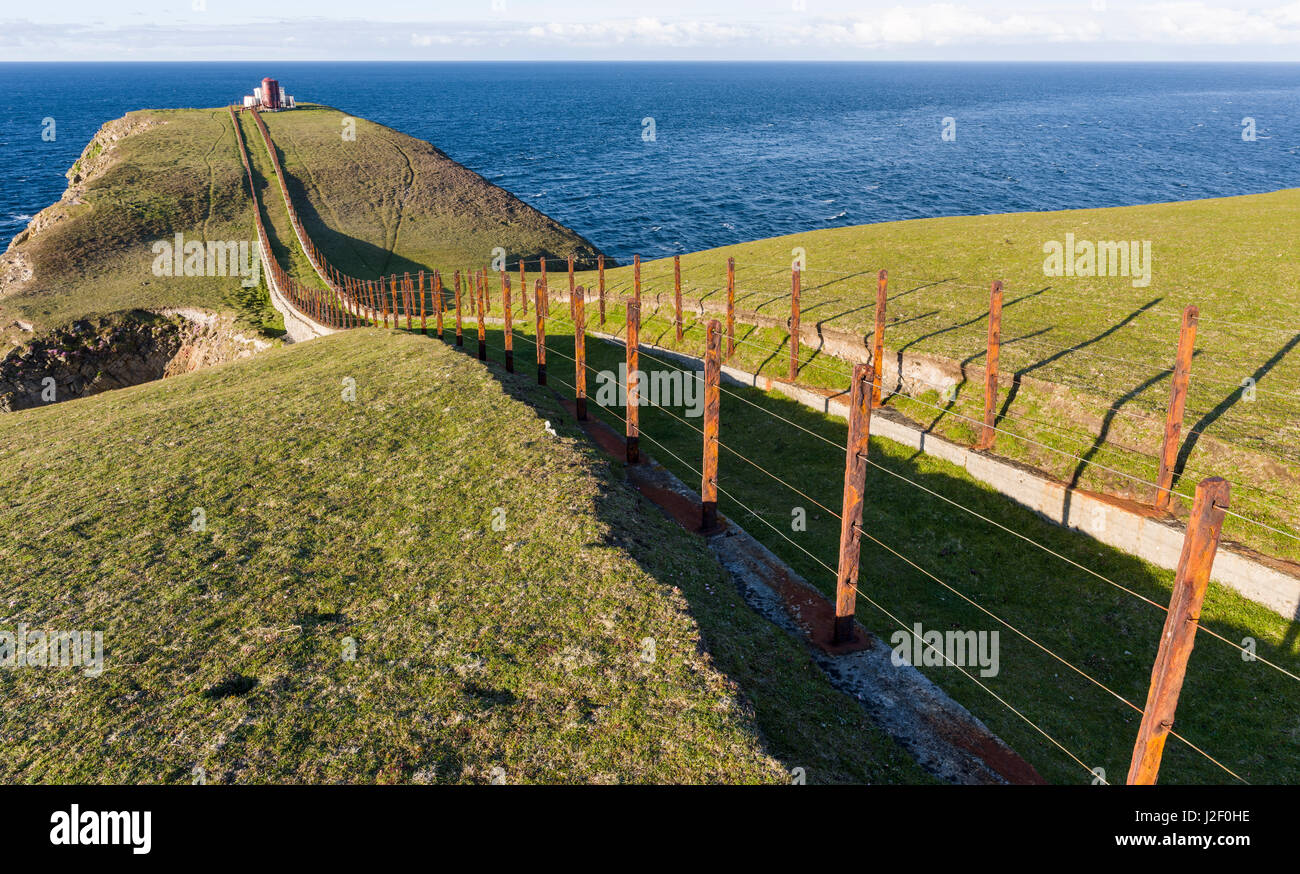 Fair Isle. in the far north of Scotland. North Lighthouse, built in 1892 by D and C Stevenson. Scotland, Shetland Islands (Large format sizes available) Stock Photo