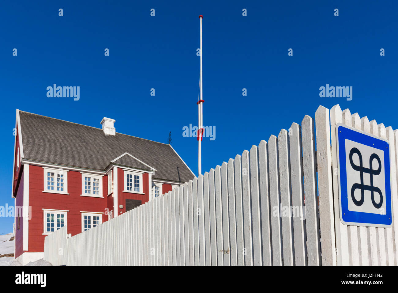 Greenland, Disko Bay, Ilulissat, Knud Rasmussen Museum, exterior Stock Photo