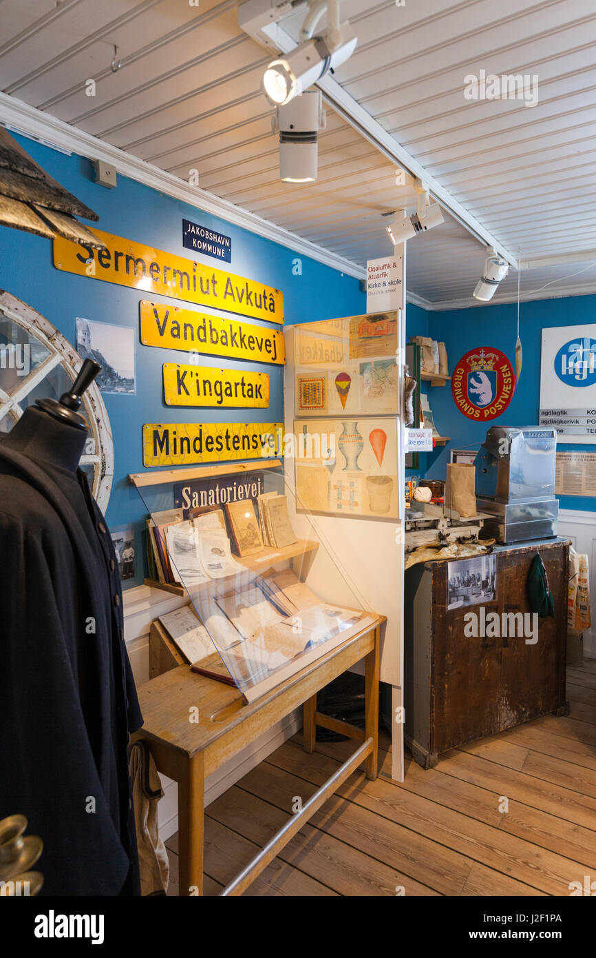 Greenland, Disko Bay, Ilulissat, Knud Rasmussen Museum, interior Stock Photo