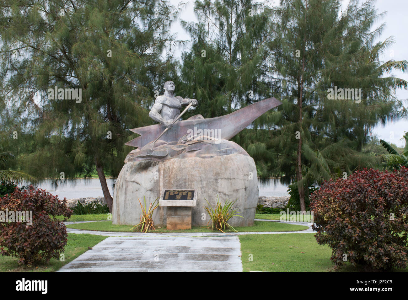 Micronesia, Mariana Islands, US Territory of Guam, Inarajan. Statue of
