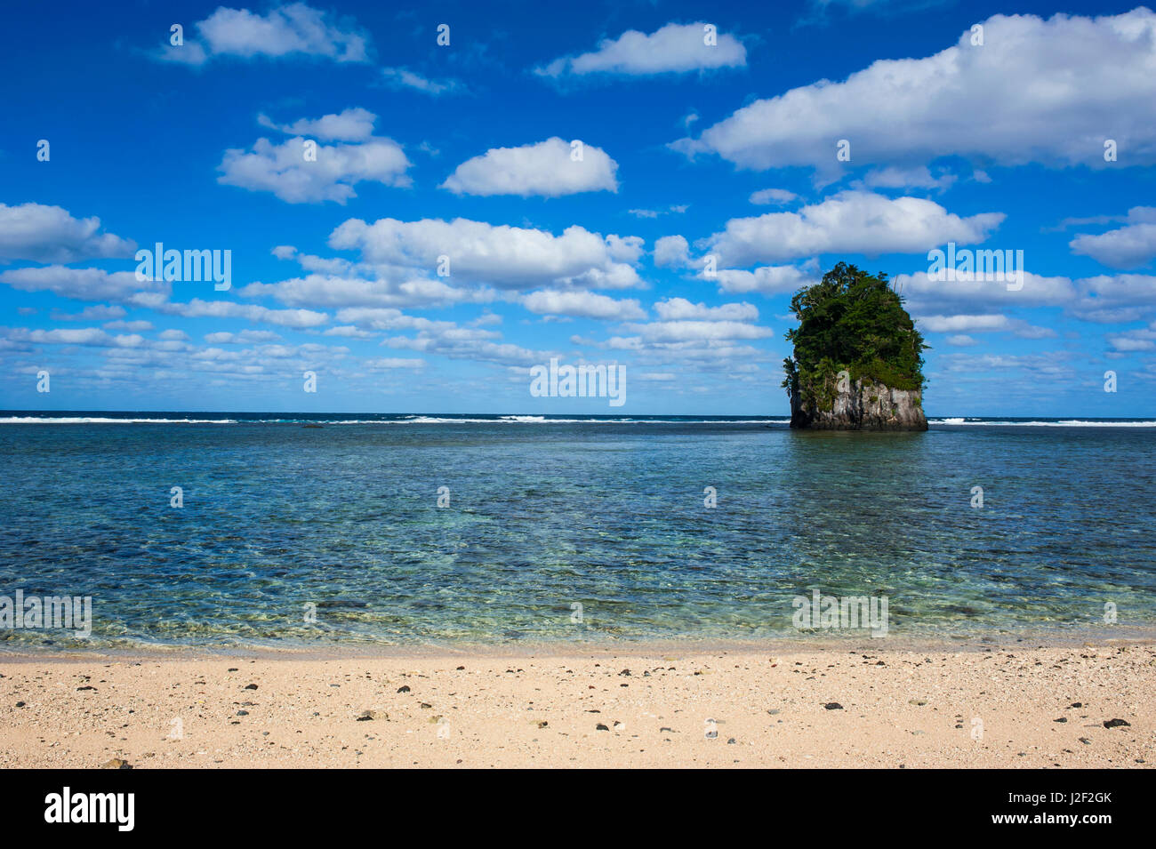 Single rock at coconut point in Tutuila Island, American Samoa, South ...