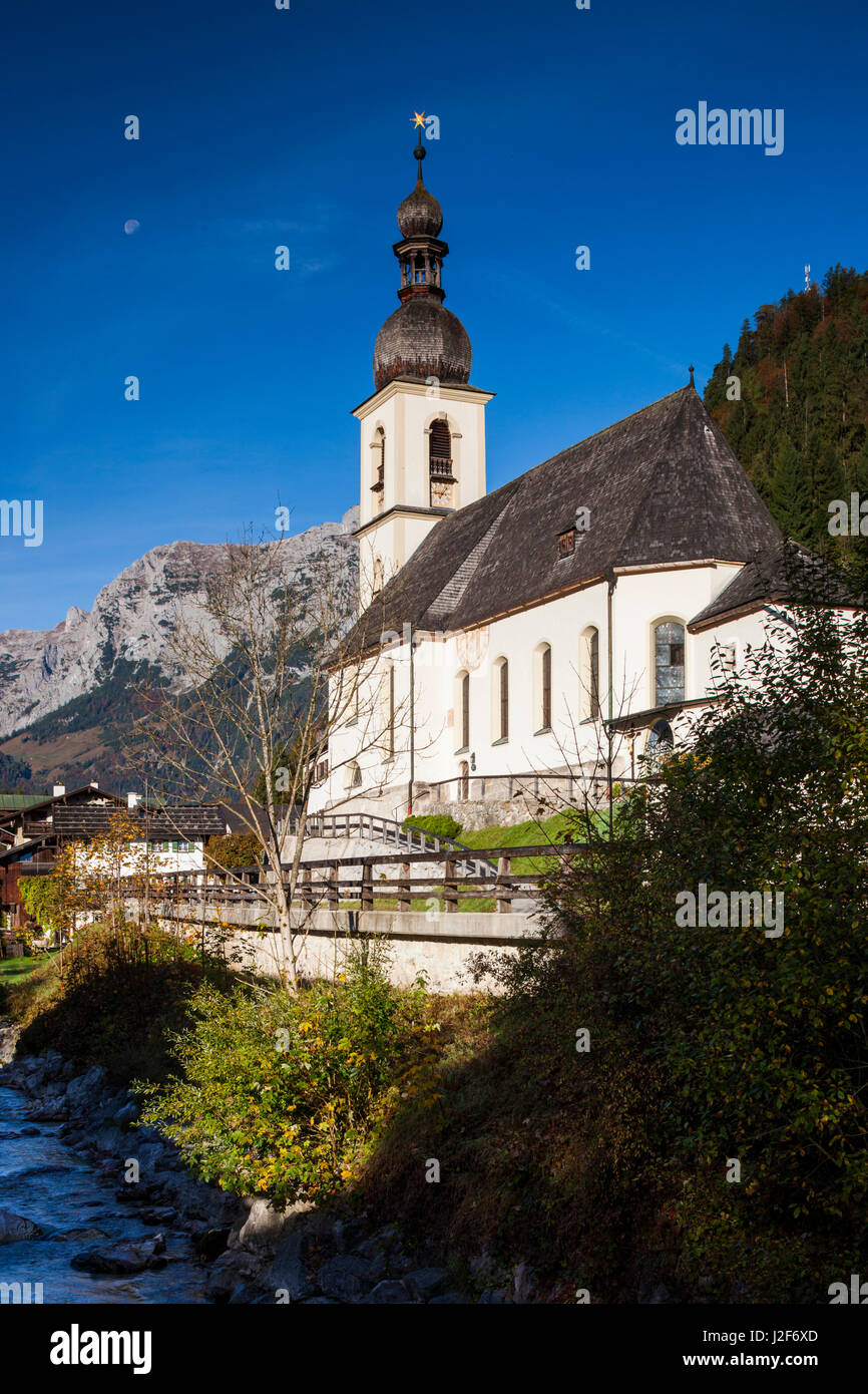 Germany, Bavaria, Ramsau, Ramsau church, fall Stock Photo
