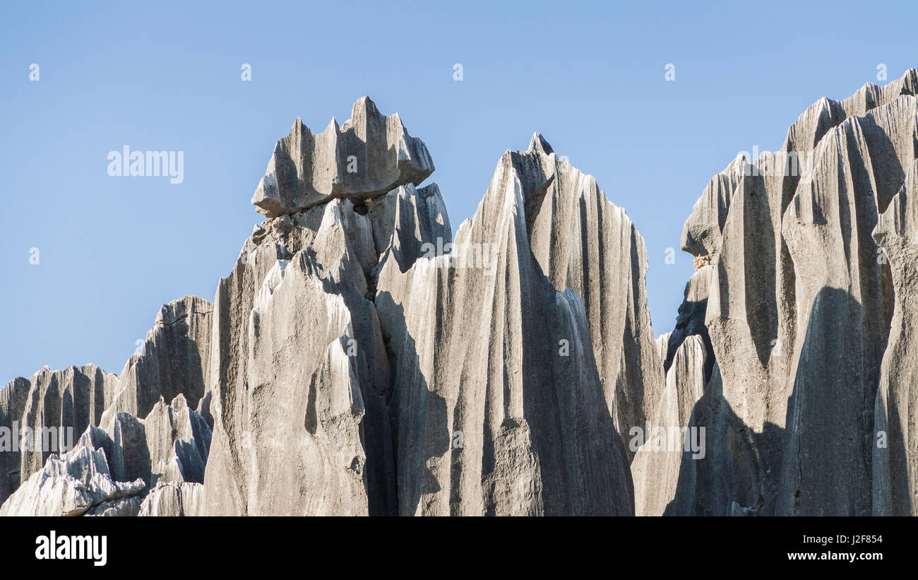 Close up of limestone rocks in the vicinity of Shilin Stock Photo