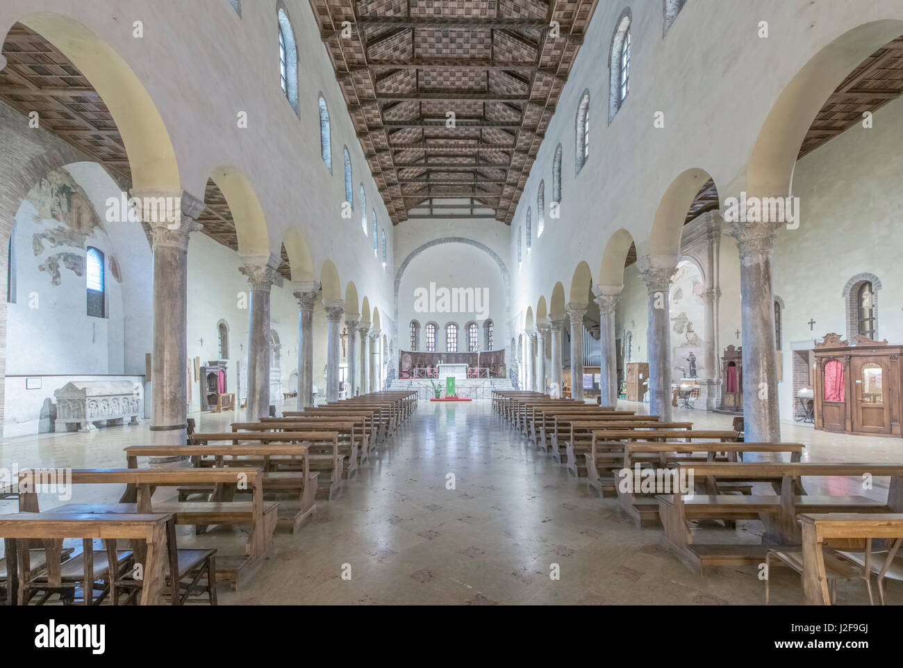 Italy, Ravenna, St. Francis Basilica (Basilica di San Francesco) Interior (Large format sizes available) Stock Photo