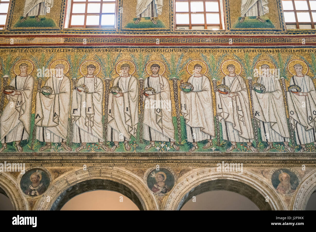 Italy, Ravenna, Basilica of Sant'Apollinare Nuovo, Procession of
