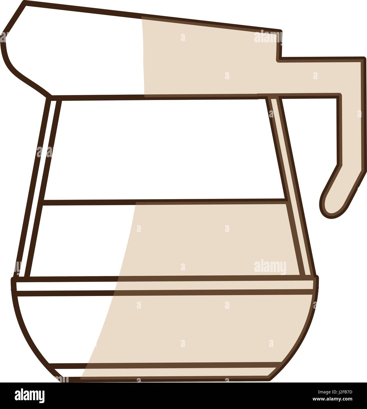 brown silhouette shading glass jar of coffee with handle and coffee