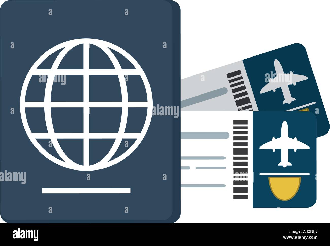 boarding pass and passport icon image Stock Vector Image & Art - Alamy