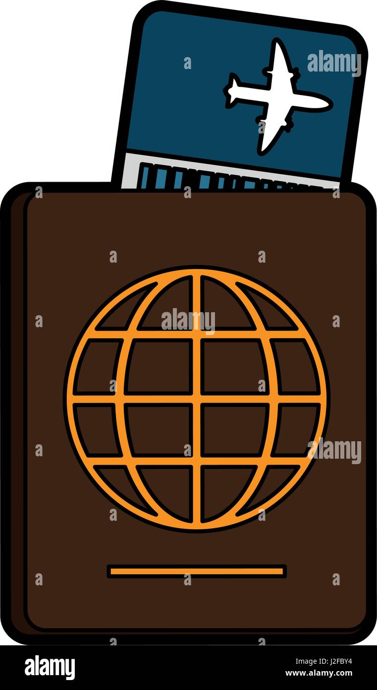 boarding pass and passport icon image Stock Vector Image & Art - Alamy
