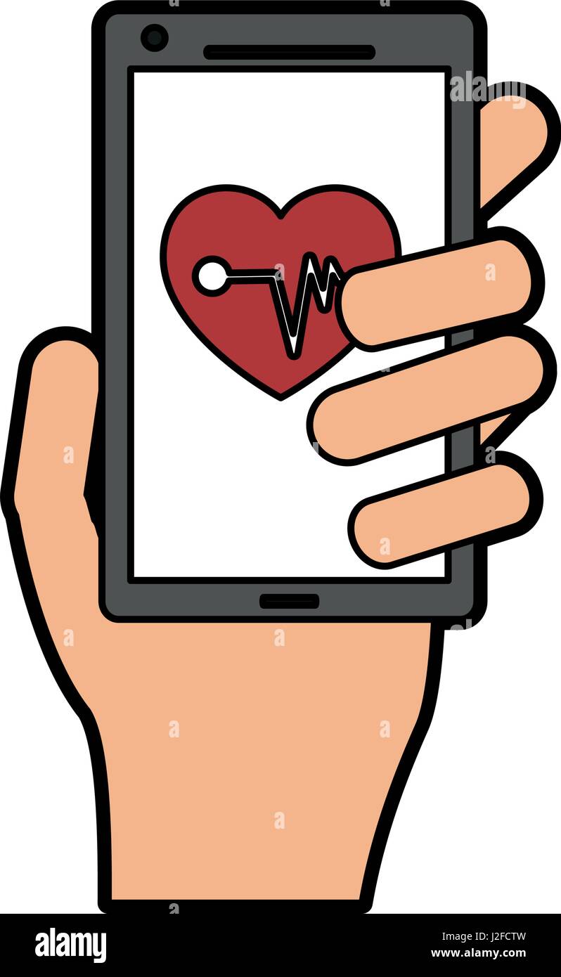 mobile heart rate monitor icon image Stock Vector Image & Art - Alamy