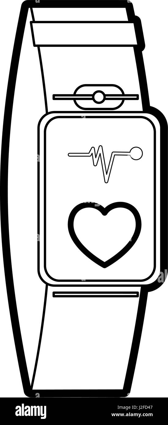 mobile heart rate wrist monitor icon image Stock Vector Image & Art - Alamy
