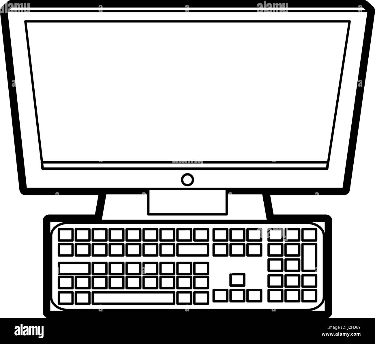 computer with keyboard icon image Stock Vector Image & Art - Alamy