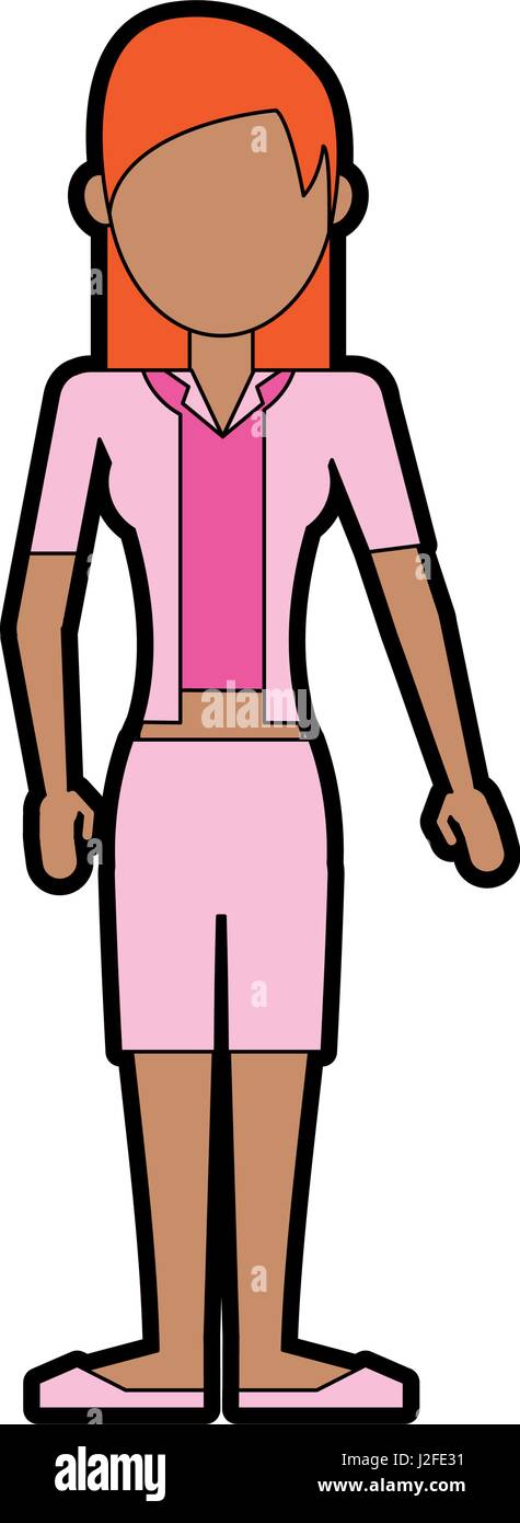 faceless woman wearing all pink outfit icon image Stock Vector Image ...