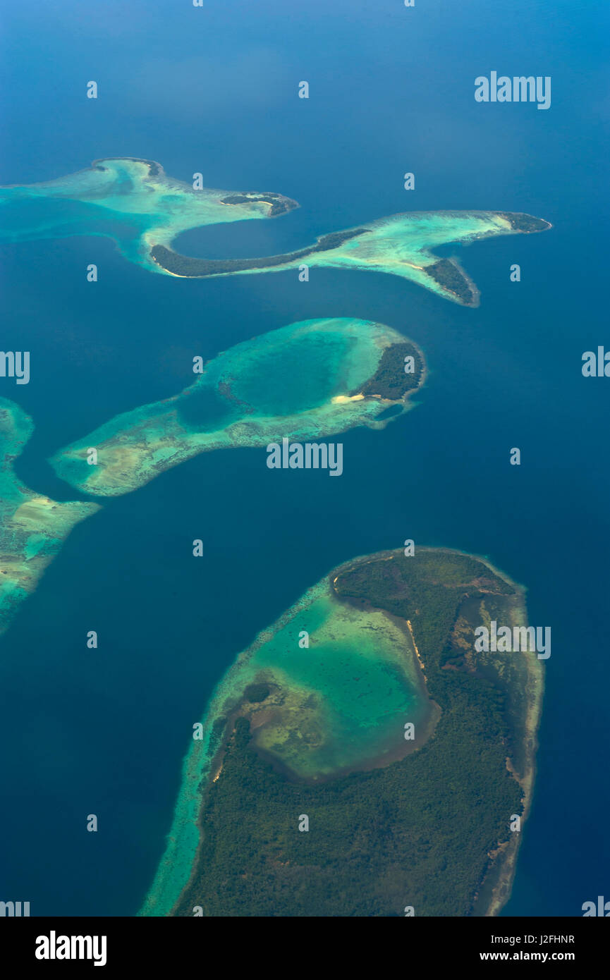 Aerials of the Russell islands, Solomon Islands, Pacific Stock Photo