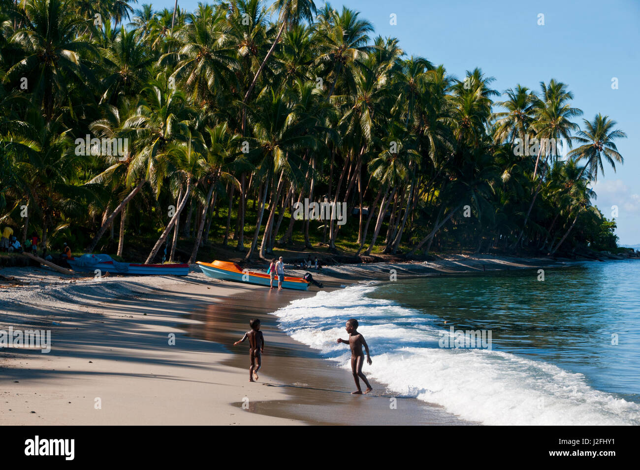 Beach at Savo Island, Solomon Islands, Pacific Stock Photo