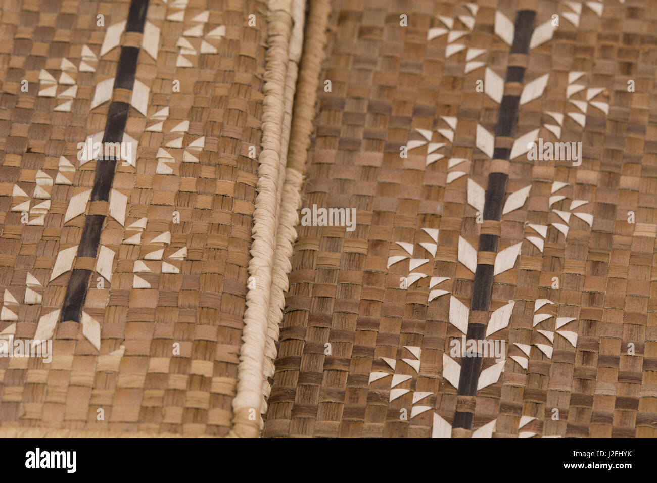 Kingdom of Tonga, Vava'u Islands, Neiafu. Hand woven souvenir placemats. Stock Photo