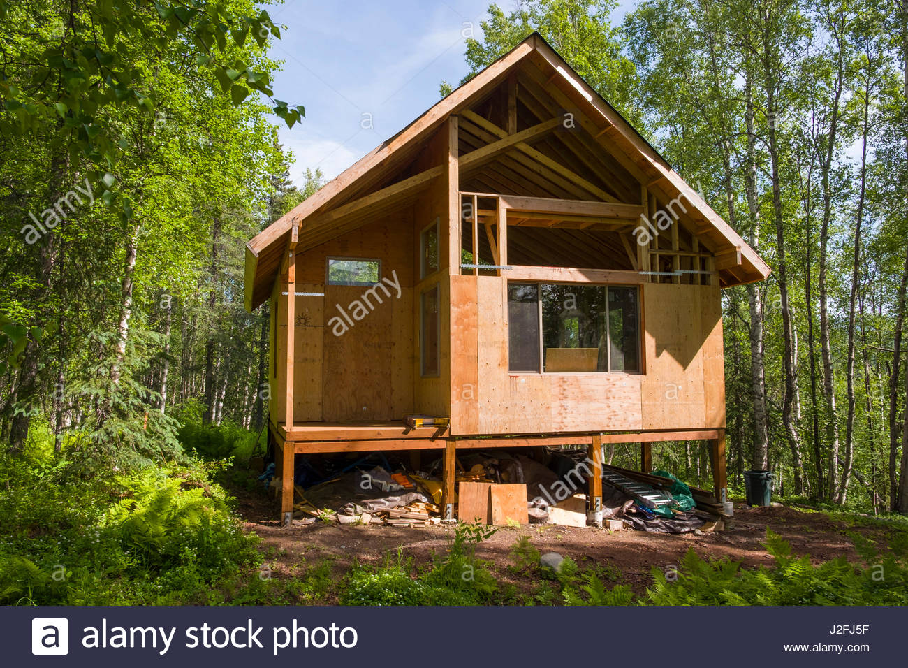 Remote Off Grid Alaskan Cabin Under Construction Matanuska
