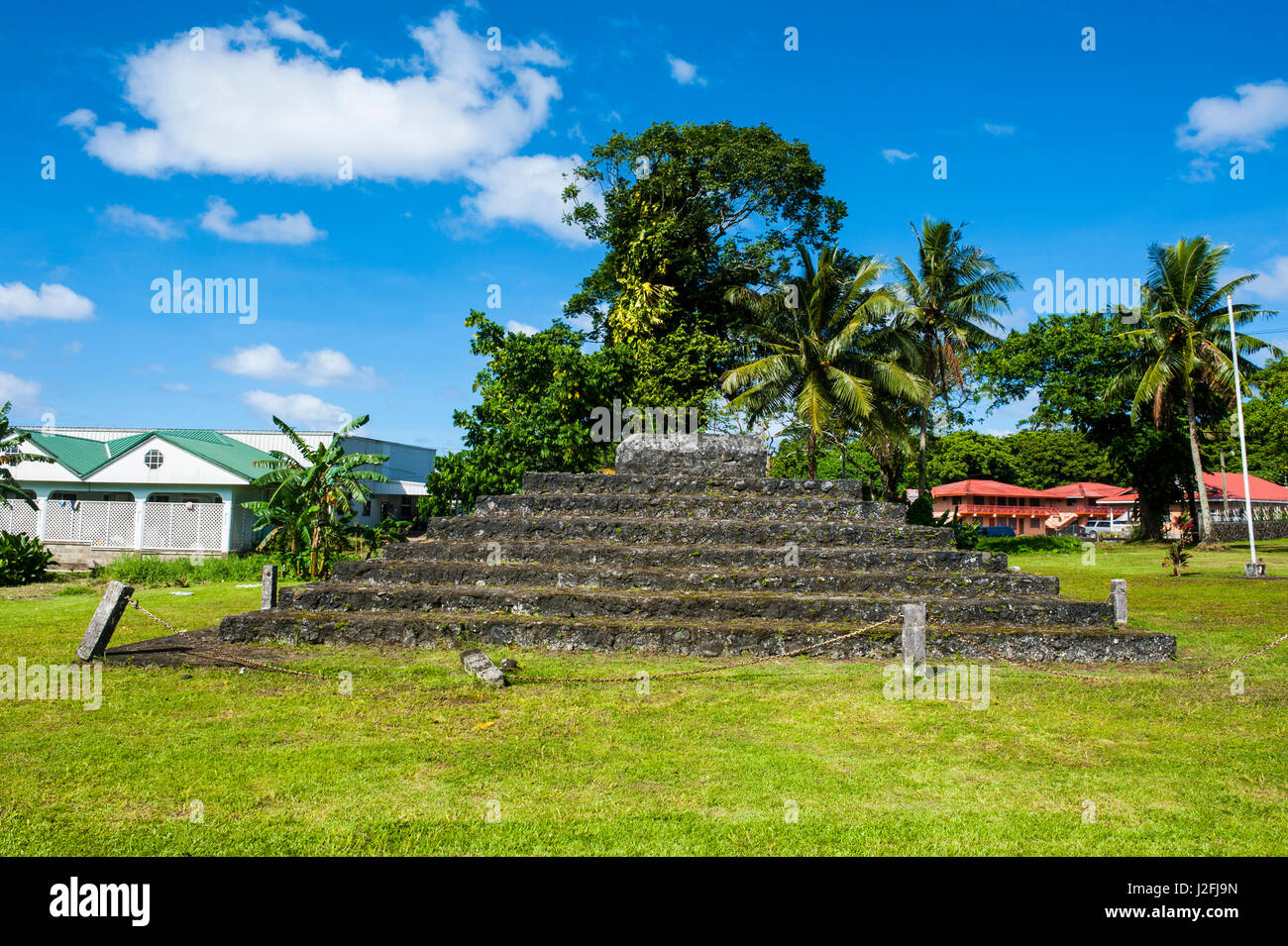Tia Seu Lupe, burial mound, American Samoa, South Pacific Stock Photo