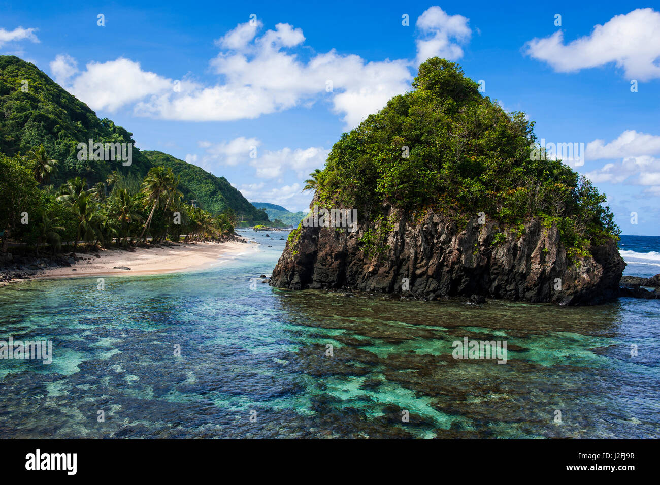 East coast of Tutuila island, American Samoa, South Pacific Stock Photo ...