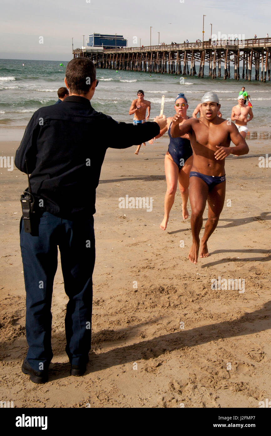 Multiracial Young Adult Contestants For Summer Lifeguard