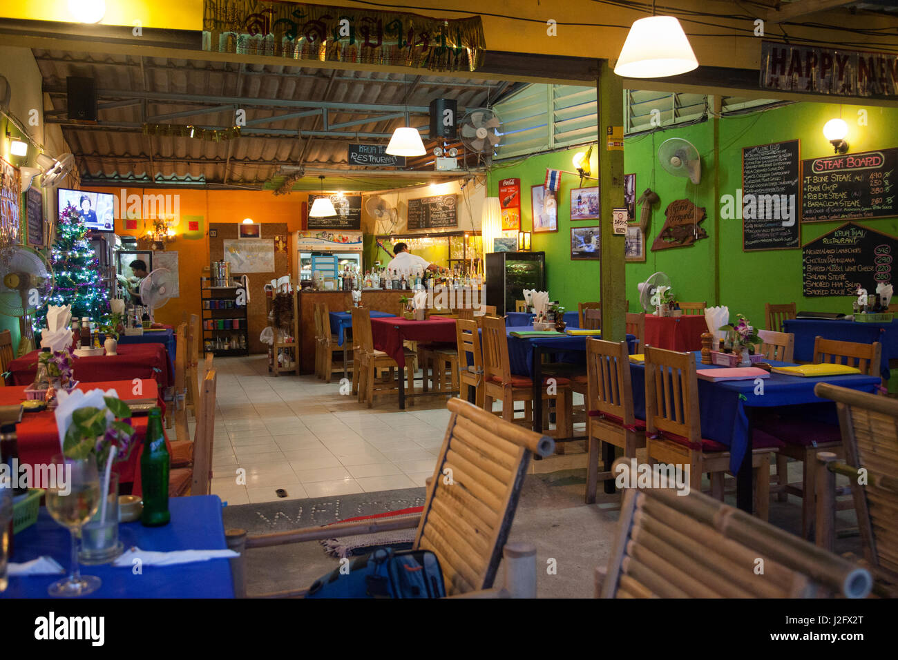Krua Thai restaurant in Choeng Mon in Ko Samui, Thailand Stock Photo