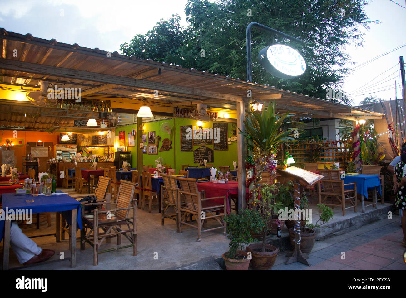 Krua Thai restaurant in Choeng Mon in Ko Samui, Thailand Stock Photo