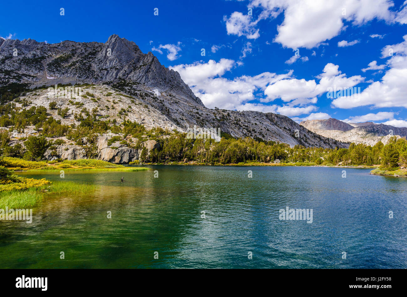 Long Lake on the Bishop Pass Trail, John Muir Wilderness, Sierra Nevada Mountains, California, Usa Stock Photo