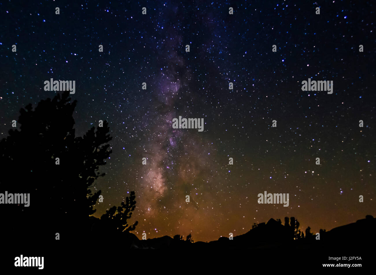 The Milky Way above Dusy Basin, Kings Canyon National Park, Usa Stock Photo