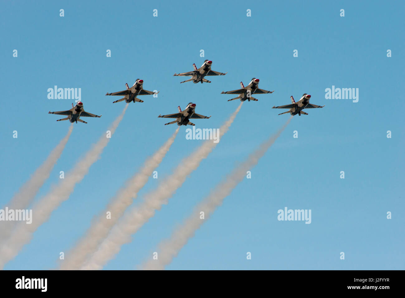 USAF Thunderbirds flying in formation (Large format sizes available) Stock Photo