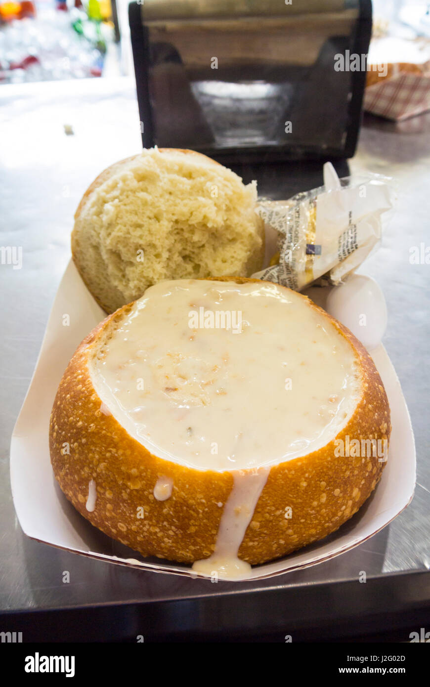clam chowder, fisherman's wharf, san francisco, usa Stock Photo Alamy