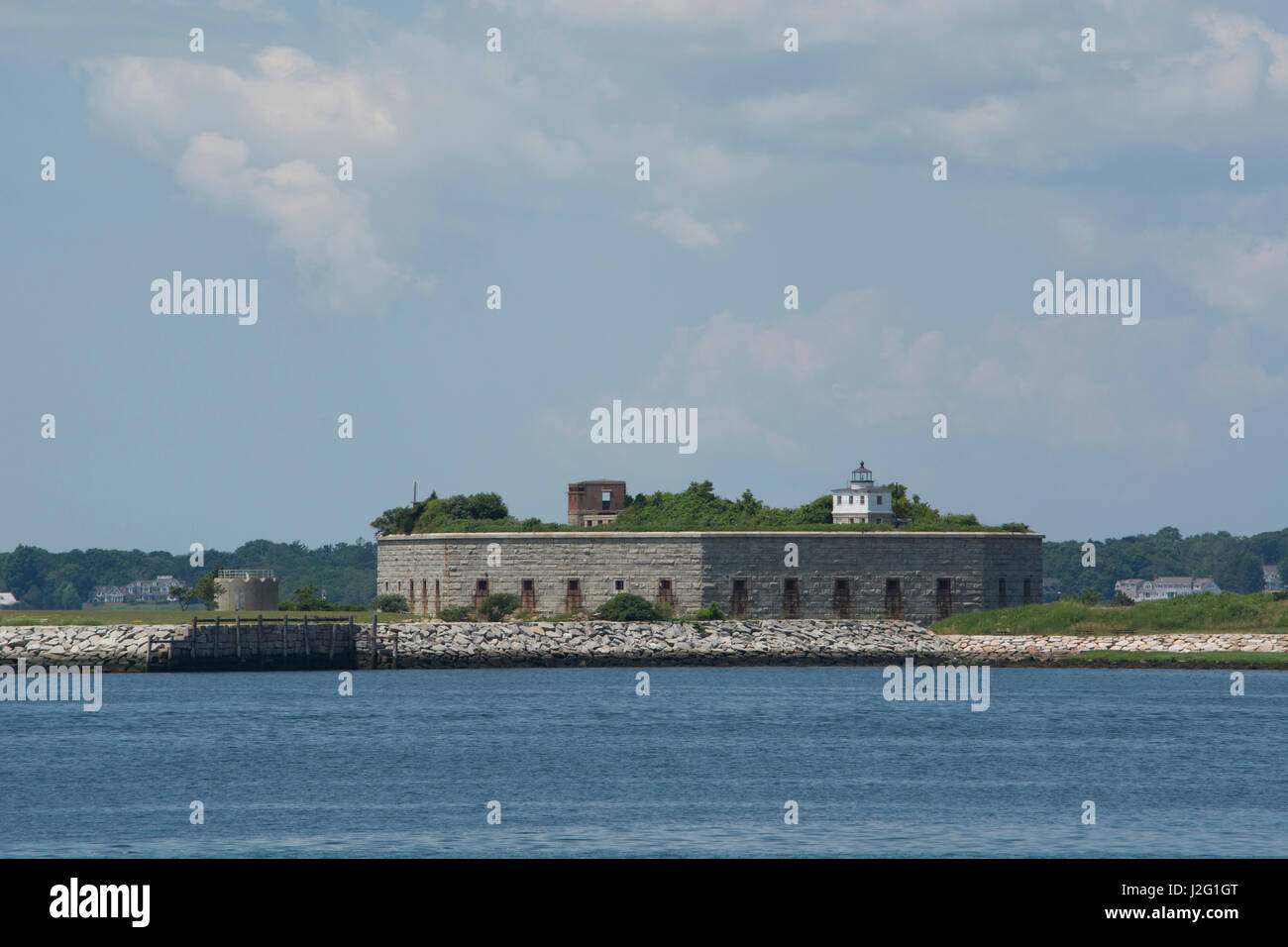 Massachusetts, New Bedford. Historic Fort Rodman aka Fort Taber. Stock Photo