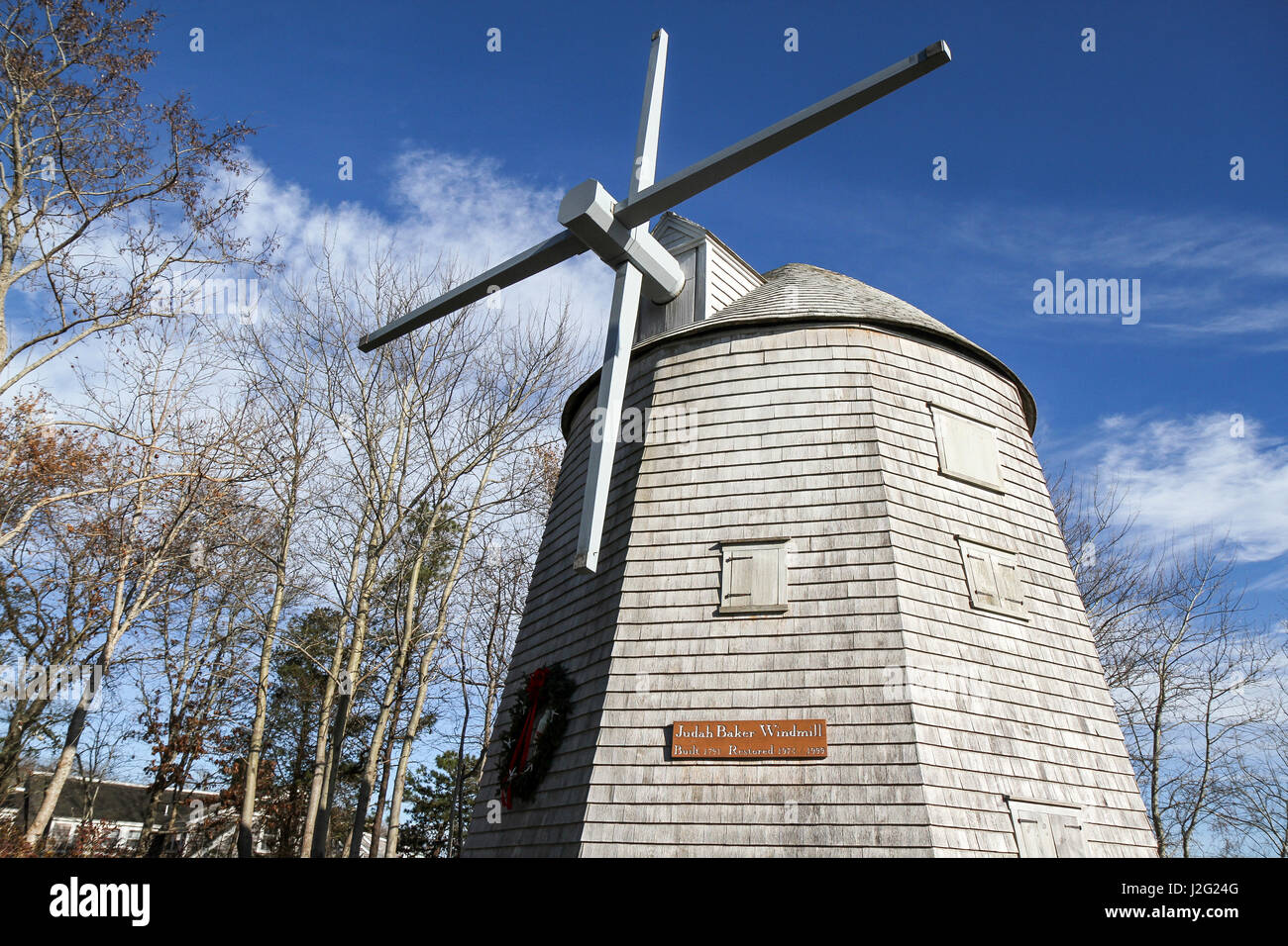 Judah Baker Windmill, South Yarmouth, Massachusetts, USA. The windmill