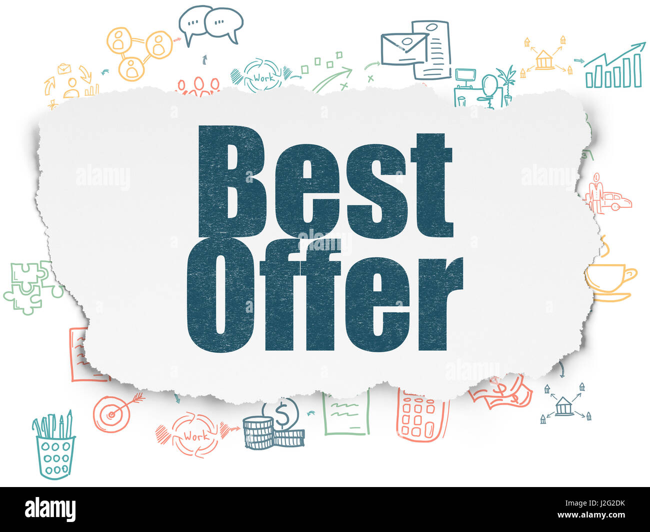 Business concept: Best Offer on Torn Paper background Stock Photo - Alamy