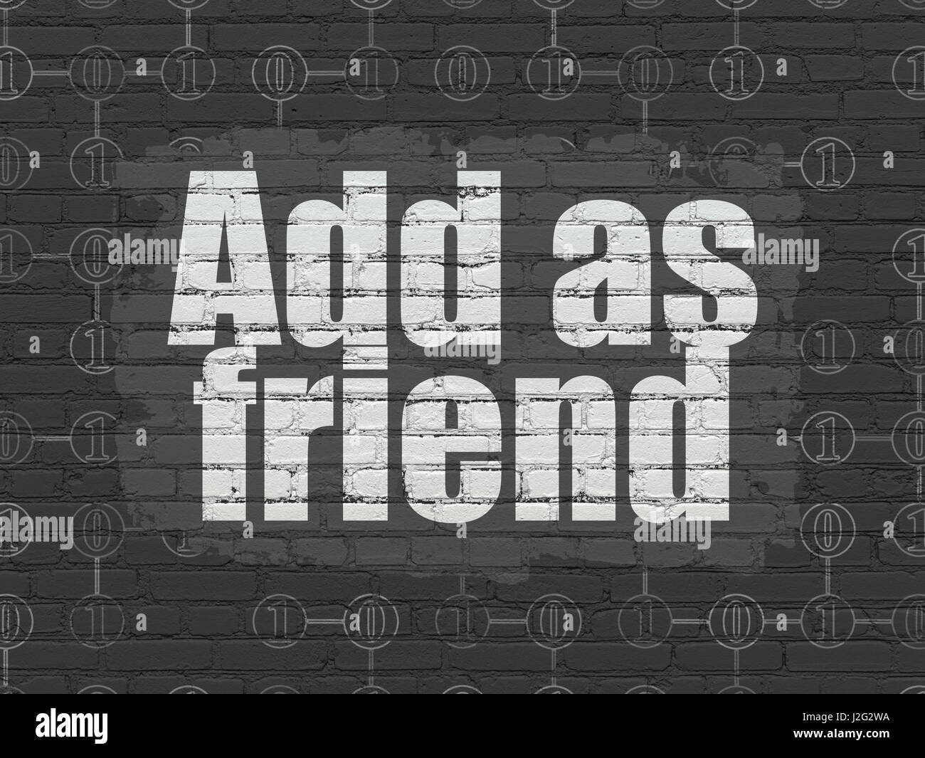 Social media concept: Add as Friend on wall background Stock Photo - Alamy