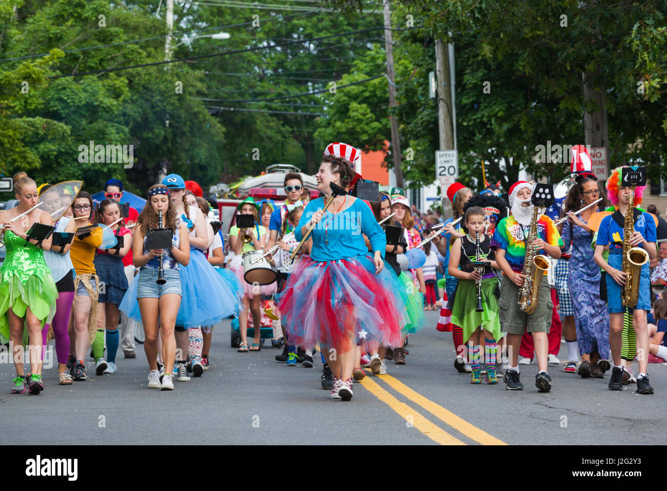 USA, Massachusetts, Cape Ann, Rockport, Fourth of July Parade, the Clown Band Stock Photo Alamy
